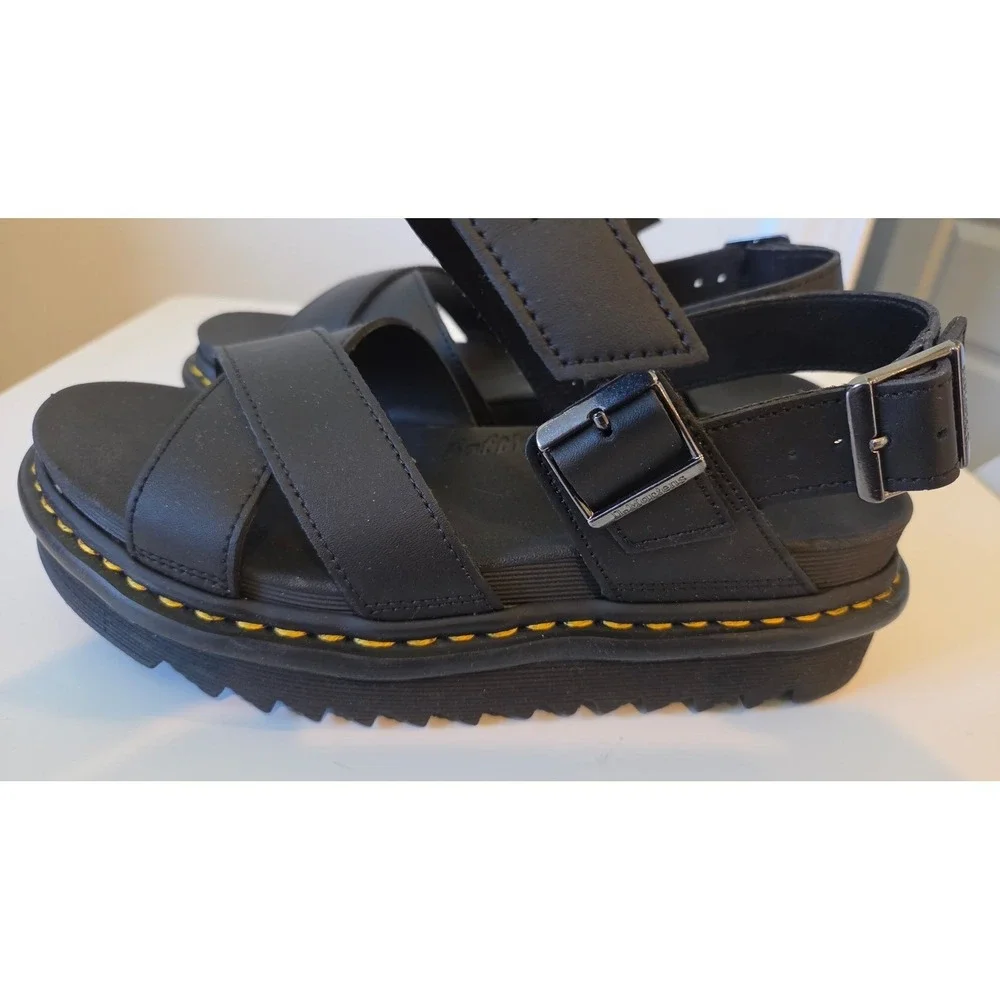 Dr. Martens Voss II Hydro Leather Platform Sandals Black 26799001 Womens 8 - Picture 5 of 7